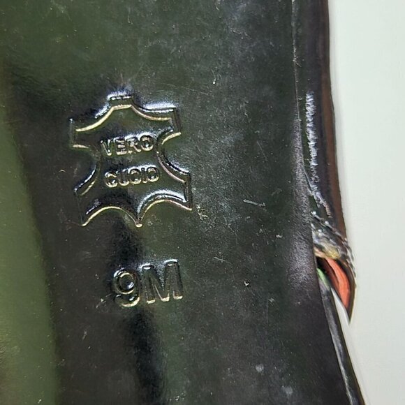 Via Spiga Gable Black Patent Leather Cut Out Point Toe Sling Back Shoes Size 9M - Picture 7 of 8